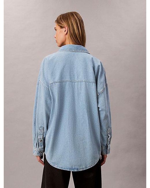 Calvin Klein Blue Jeans Cotton Linen Denim Shirt
