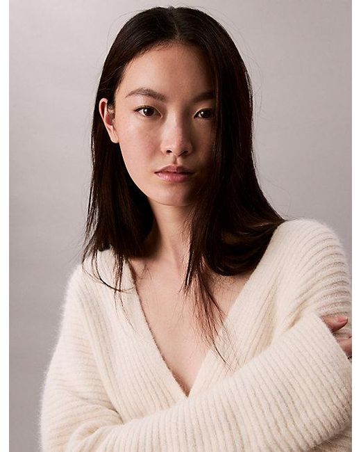 Calvin Klein Natural Alpaca Blend Cardigan Jumper