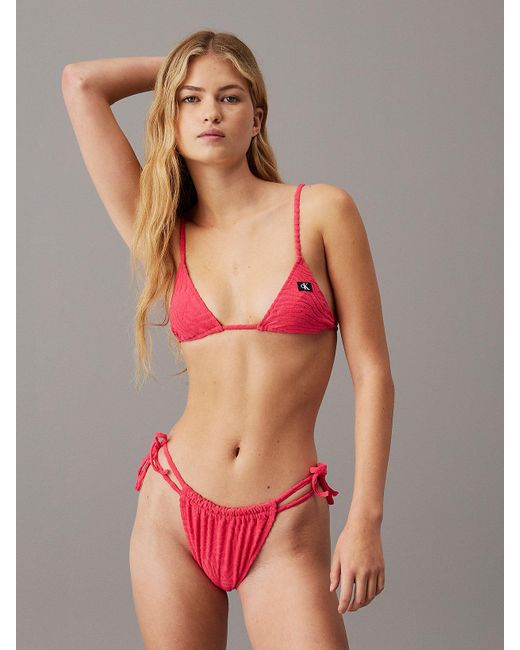 Calvin Klein Red Small Triangle Bikini Top