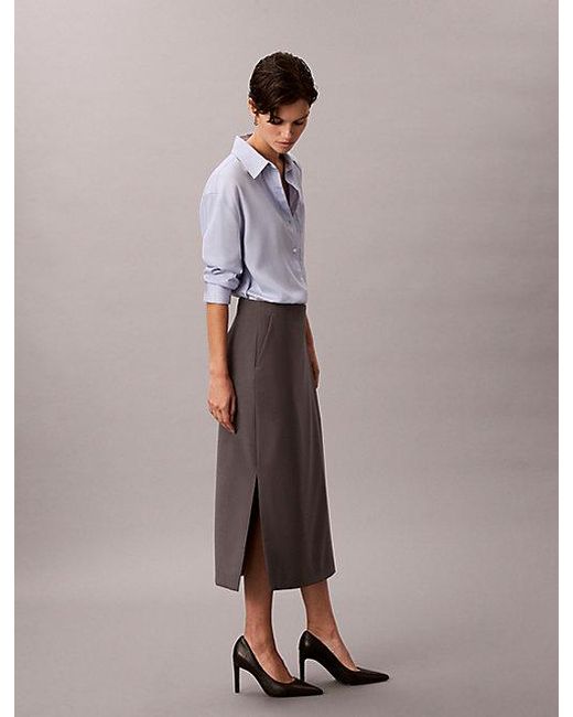 Calvin Klein Stretch Midirok in het Multicolor