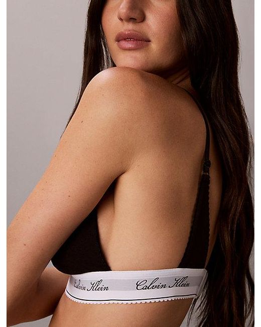 Calvin Klein Black Triangle Bra Icon Cotton Modal