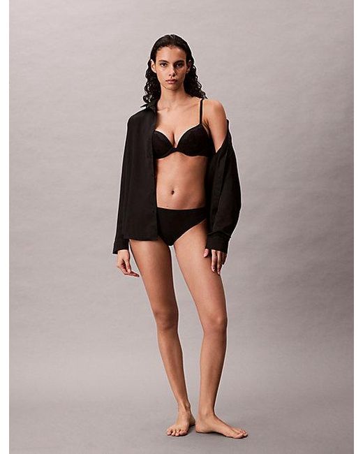 Calvin Klein Black Push Up Plunge Bra Perfectly Fit Lace