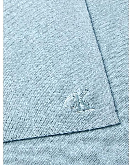 Calvin Klein Blue Signature Logo Scarf for men