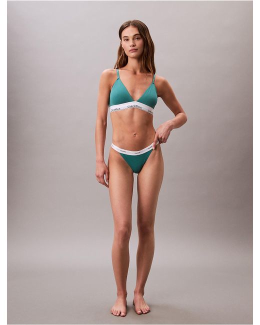 Calvin Klein Multicolor Cotton Stretch Rib String Bikini
