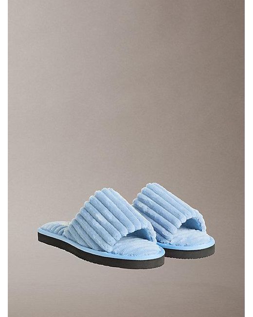 Calvin Klein White Jeans Soft Padded Corduroy Slippers