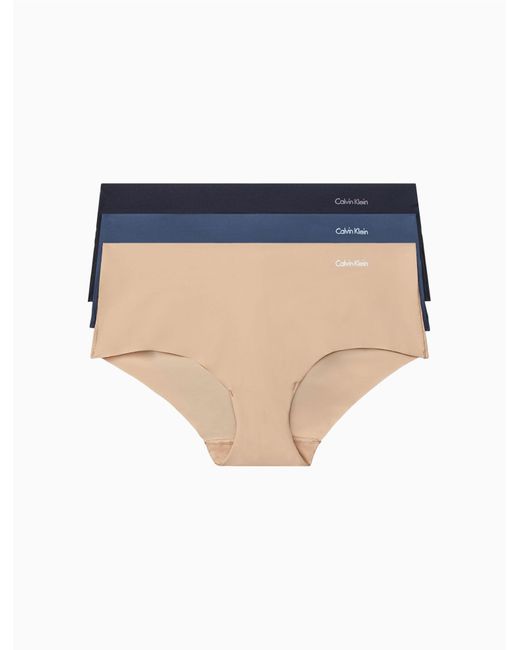 Calvin Klein Invisibles 3pack Hipster in Blue Lyst