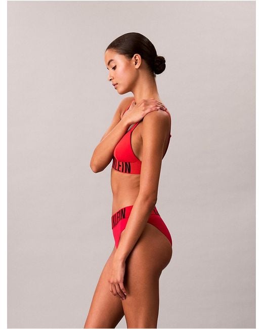 Calvin Klein Red Triangle Bikini Top Intense Power