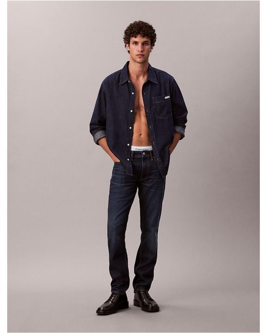 Calvin Klein Men's Blue Slim Fit Jeans