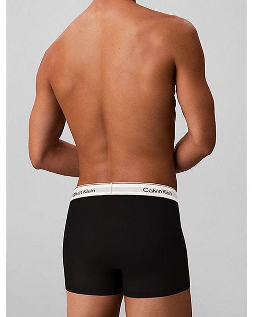 Calvin Klein Red 3 Pack Relaxed Trunks Icon Cotton Stretch for men