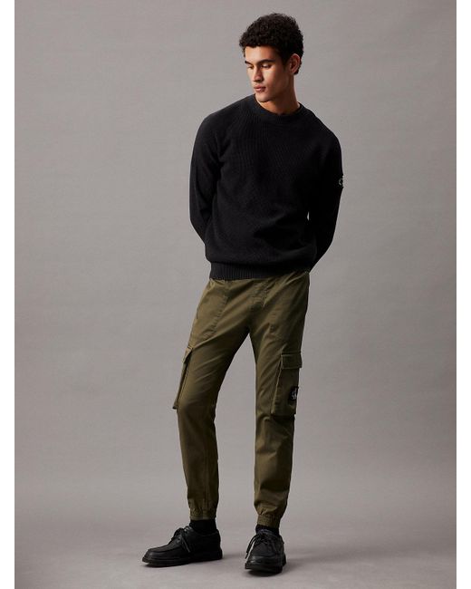 Calvin Klein Green Skinny Washed Cargo Pants for men
