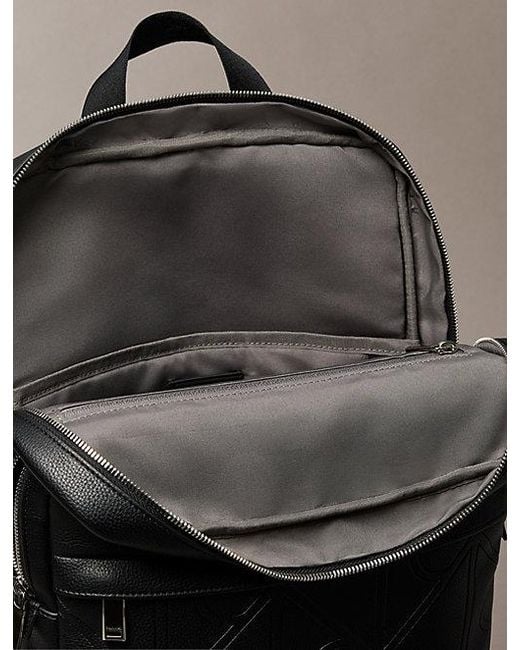 Calvin Klein Gray Embossed Emblem Logo Trolley Backpack for men