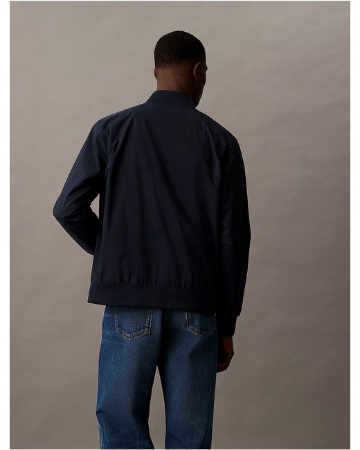 Calvin Klein Blue Matte Bomber Jacket for men