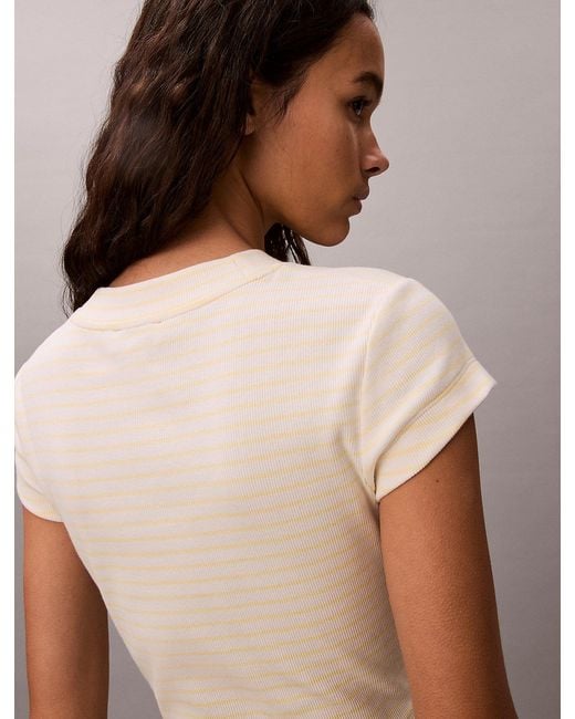 Calvin Klein Multicolor Slim Ribbed Stripe T-Shirt