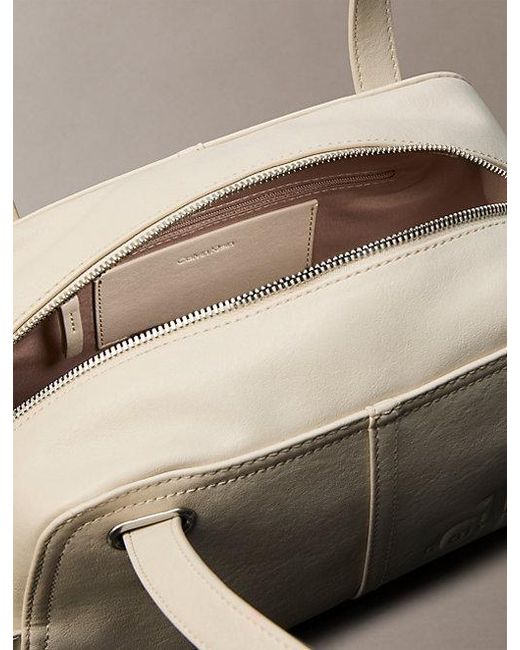 Calvin Klein Natural Embossed Monologo Shoulder Bag