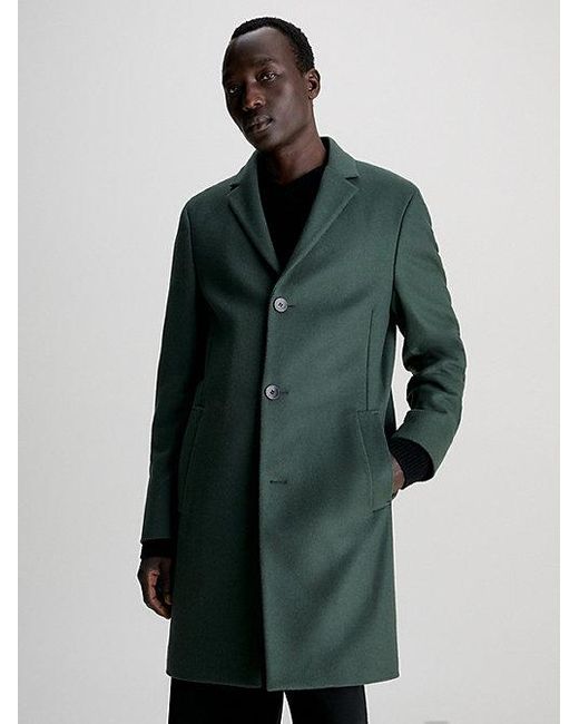 Calvin Klein Mantel aus Wolle-Kaschmir-Mix in Green für Herren