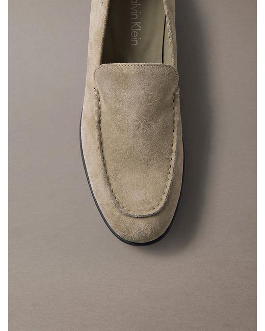 Calvin Klein Gray Suede Hybrid Loafers for men