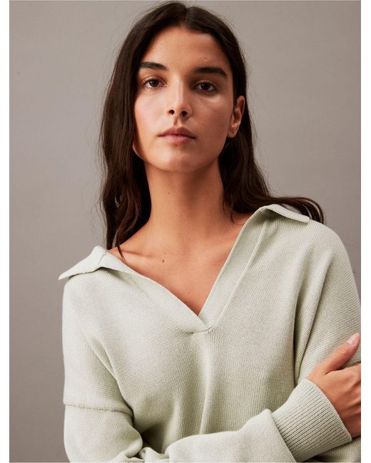 Calvin Klein Multicolor Smooth Cotton Polo Sweater