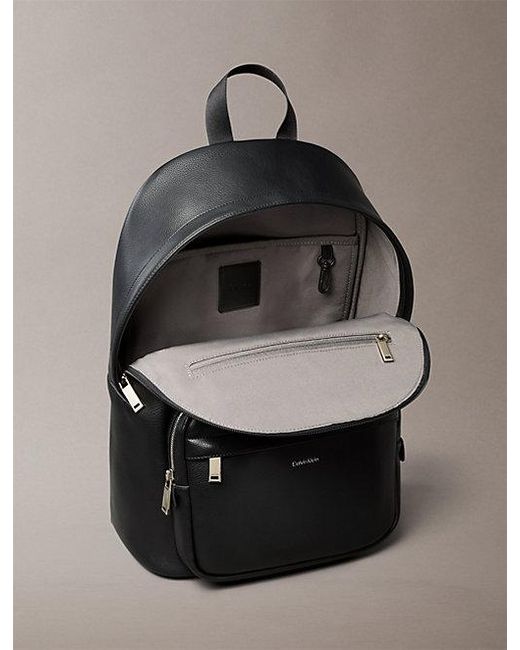 Calvin Klein Gray Micro Pebble Laptop Trolley Backpack for men