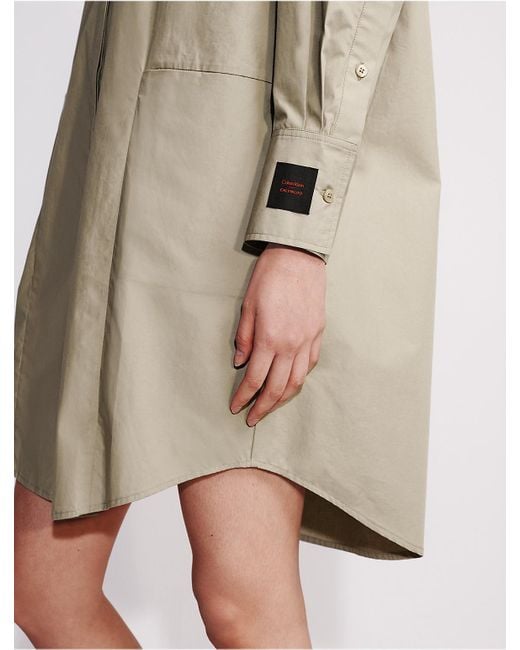 Calvin Klein Natural Poplin Woven Mini Shirt Dress