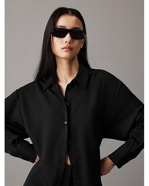 Calvin Klein Blue Modified Rectangle Sunglasses