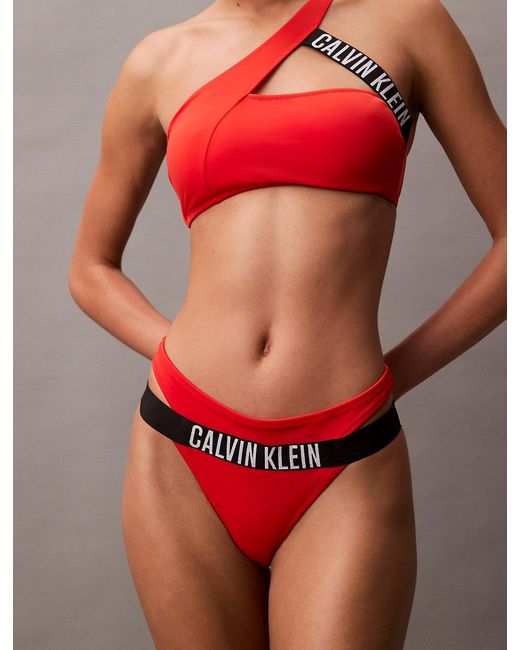 Bas De Bikini String Calvin Klein en coloris Red