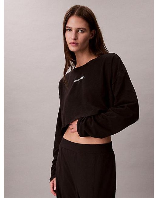 Calvin Klein Black Sport Commuter Cropped Relaxed T-Shirt