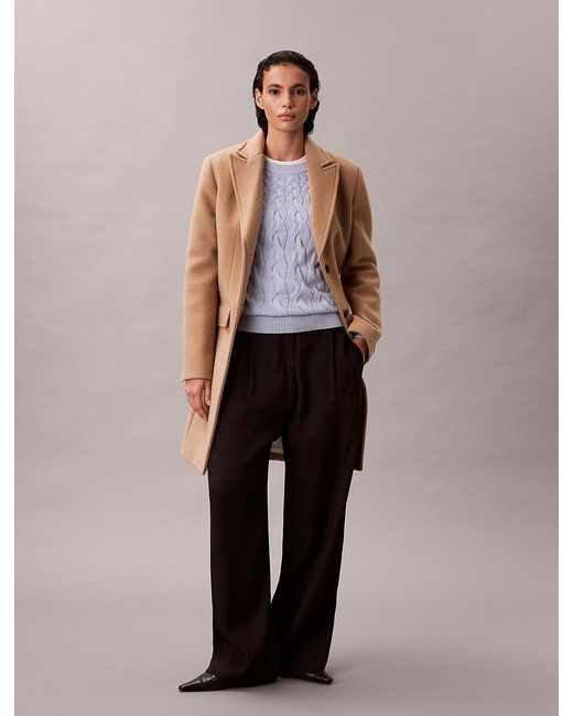 Calvin Klein Purple Cotton Cable Relaxed Jumper