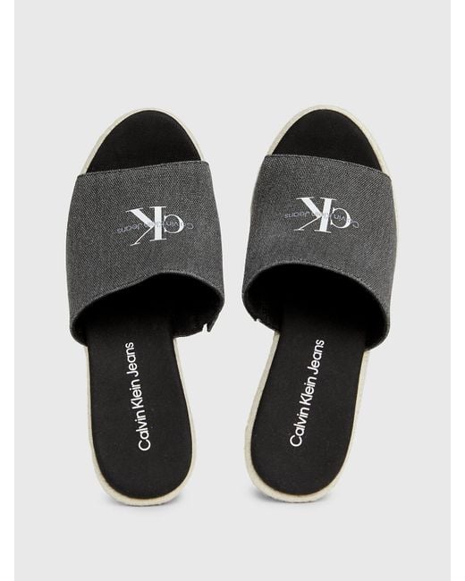 Sandales espadrilles compensées en toile Calvin Klein en coloris Natural