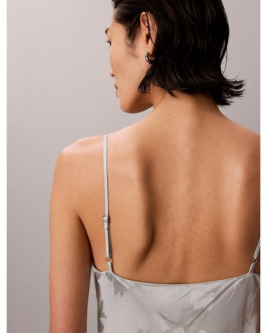 Calvin Klein Multicolor Satin Jacquard Maxi Slip Dress