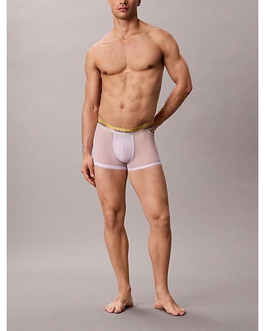 Calvin Klein Purple Low Rise Mesh Trunks Icon Pride Mesh for men