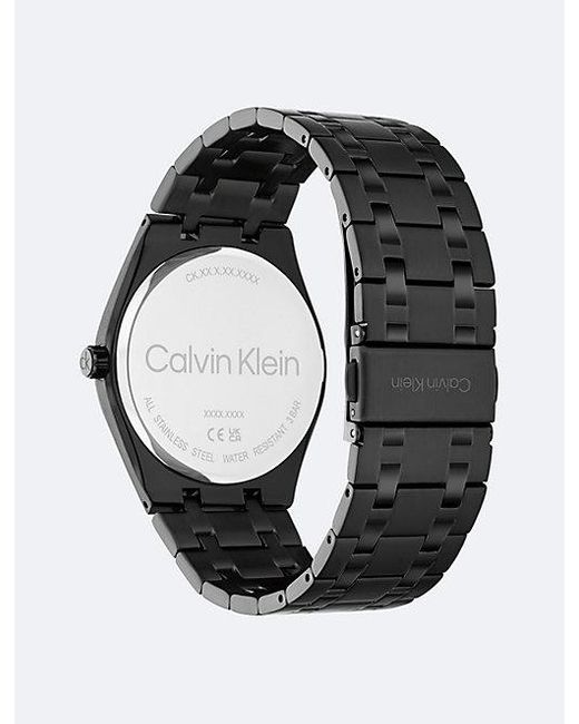 Calvin Klein Black Plated Steel Multifunction Watch for men