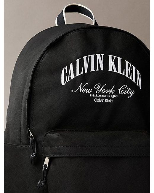 Calvin Klein Gray Heritage Logo Graphic Trolley Backpack for men