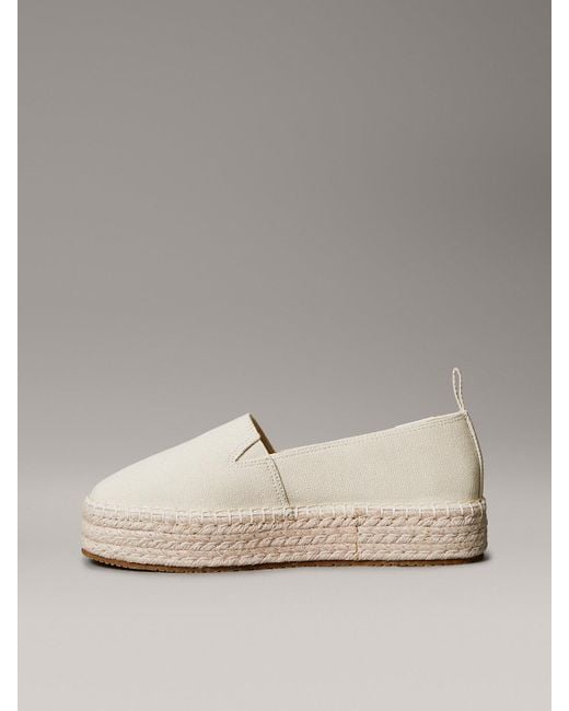 Espadrilles Compensées En Toile Calvin Klein en coloris Natural