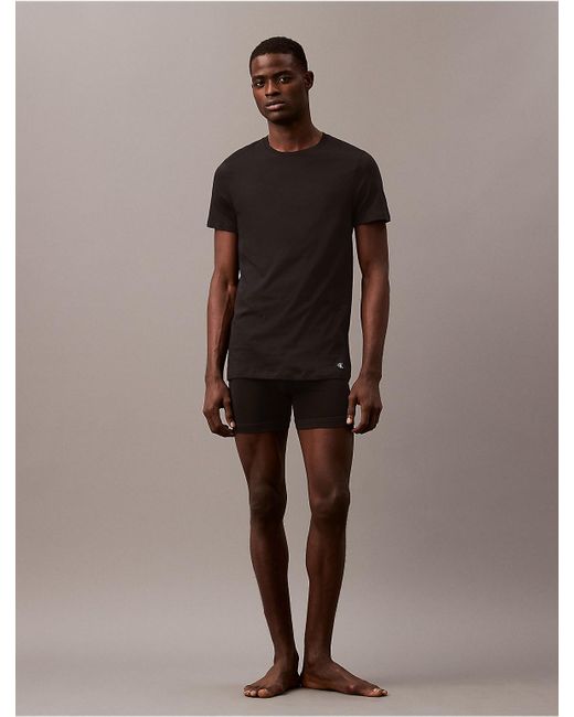 Calvin Klein Black Cotton Classics 3-Pack Classic Fit Crewneck T-Shirt for men
