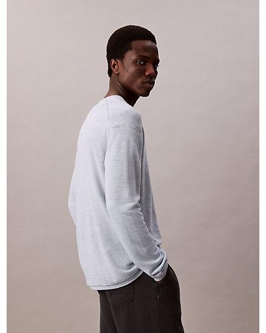 Calvin Klein Zweifarbiger Pullover Aus Leinen-Mix in Multicolor für Herren