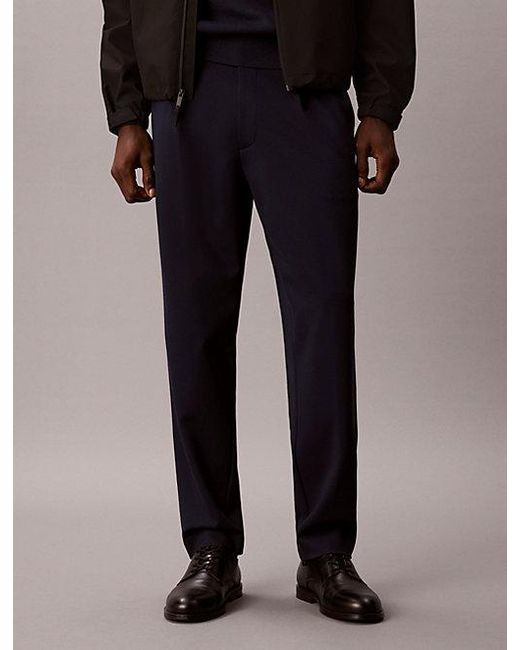 Calvin Klein Black Comfort Knit Tapered Trousers for men