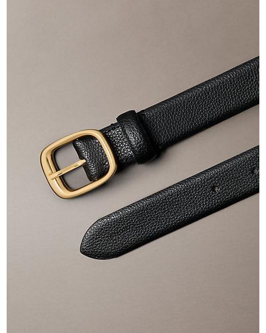 Calvin Klein Multicolor Full Grain Leather Chunky Buckle Belt
