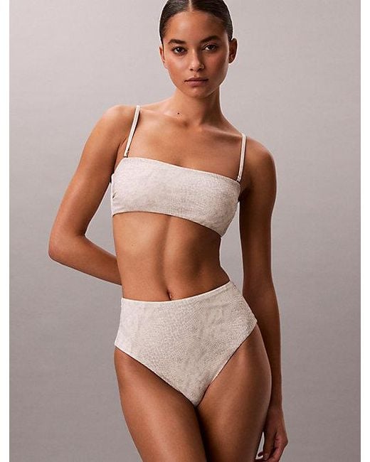 Calvin Klein Gray High Waisted Bikini Bottoms Essentials