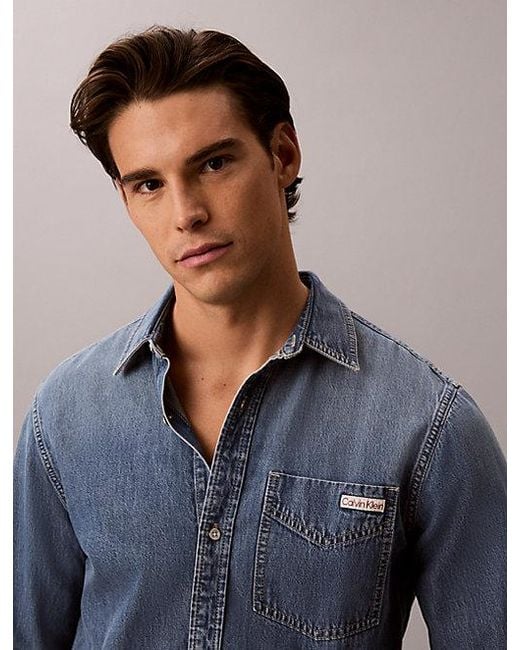Calvin Klein Blue Jeans Classic Denim Shirt for men