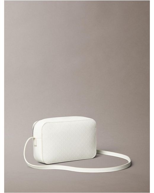 Calvin Klein Gray Allover Emblem Logo Camera Bag