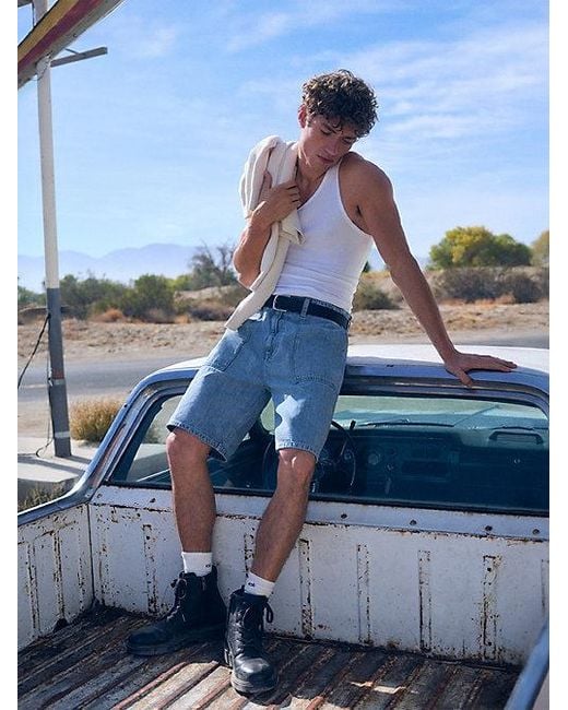 Calvin Klein Blue Jeans Cotton Linen Denim Shorts for men