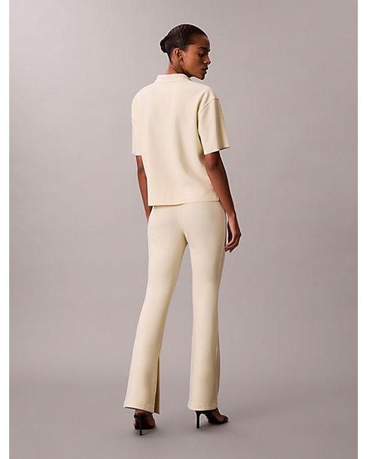 Calvin Klein Natural Tailored Knit Flared Pull On Trousers