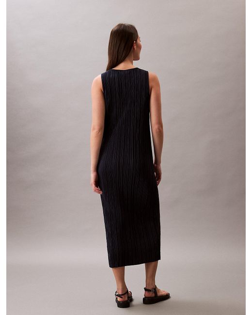 Calvin Klein Multicolor Plisse Sleeveless Midi Dress