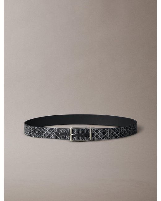 Cintura Double-Face Con Logo di Calvin Klein in Gray da Uomo