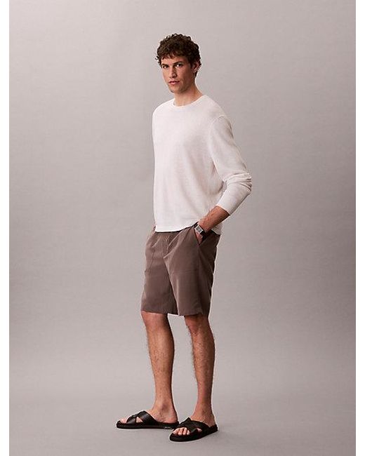 Calvin Klein Pink Soft Modal Drawstring Shorts for men