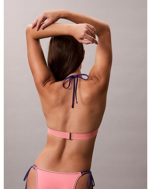 Calvin Klein Pink Halter Triangle Bikini Top