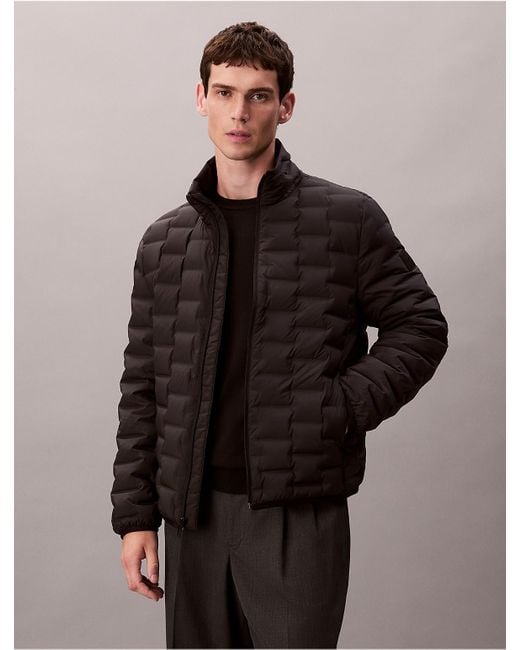 Calvin Klein Black Packable Lightweight Quilted Goose Down Puffer Jacket for men