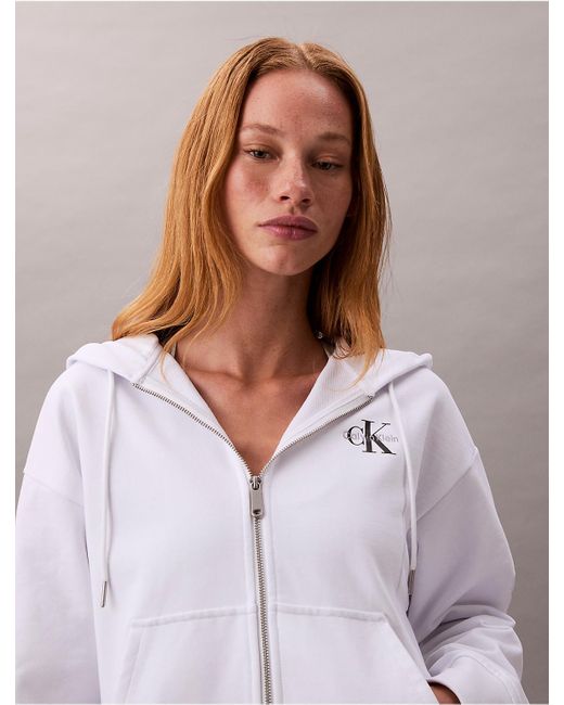 Calvin Klein Purple Monogram Zip Up Hoodie