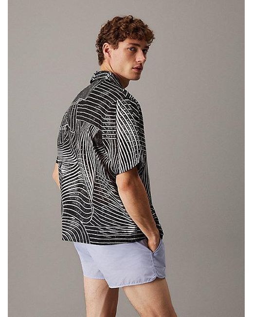 Calvin Klein Strandshirt Met All-Over Print in het Gray voor heren