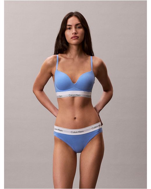 Calvin Klein Blue Icon Cotton Modal Plunge Bra